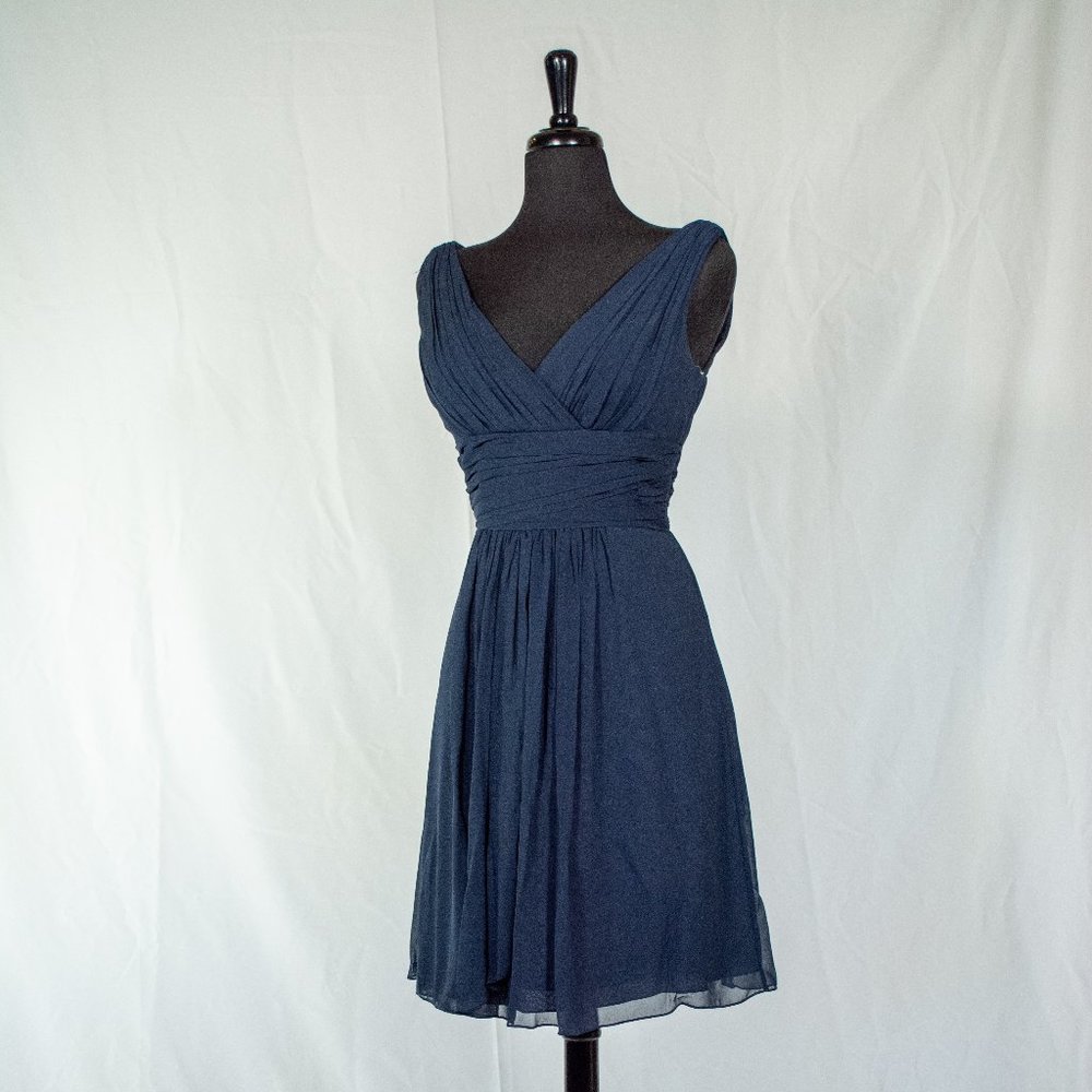 Bill Levkoff Bridesmaid Navy Blue Dress Style 154 Size 10